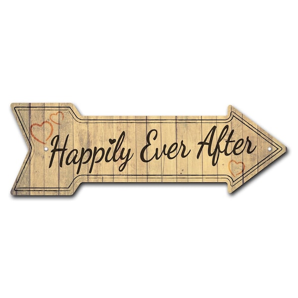 Signmission Happily Ever After Arrow Sign Funny Home Decor 24in Wide P-ARROW8-999834 - main